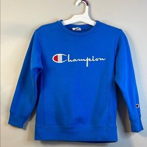EUC BIG BOYS Champion Royal Blue Pullover Sweatshirt Size Small #18